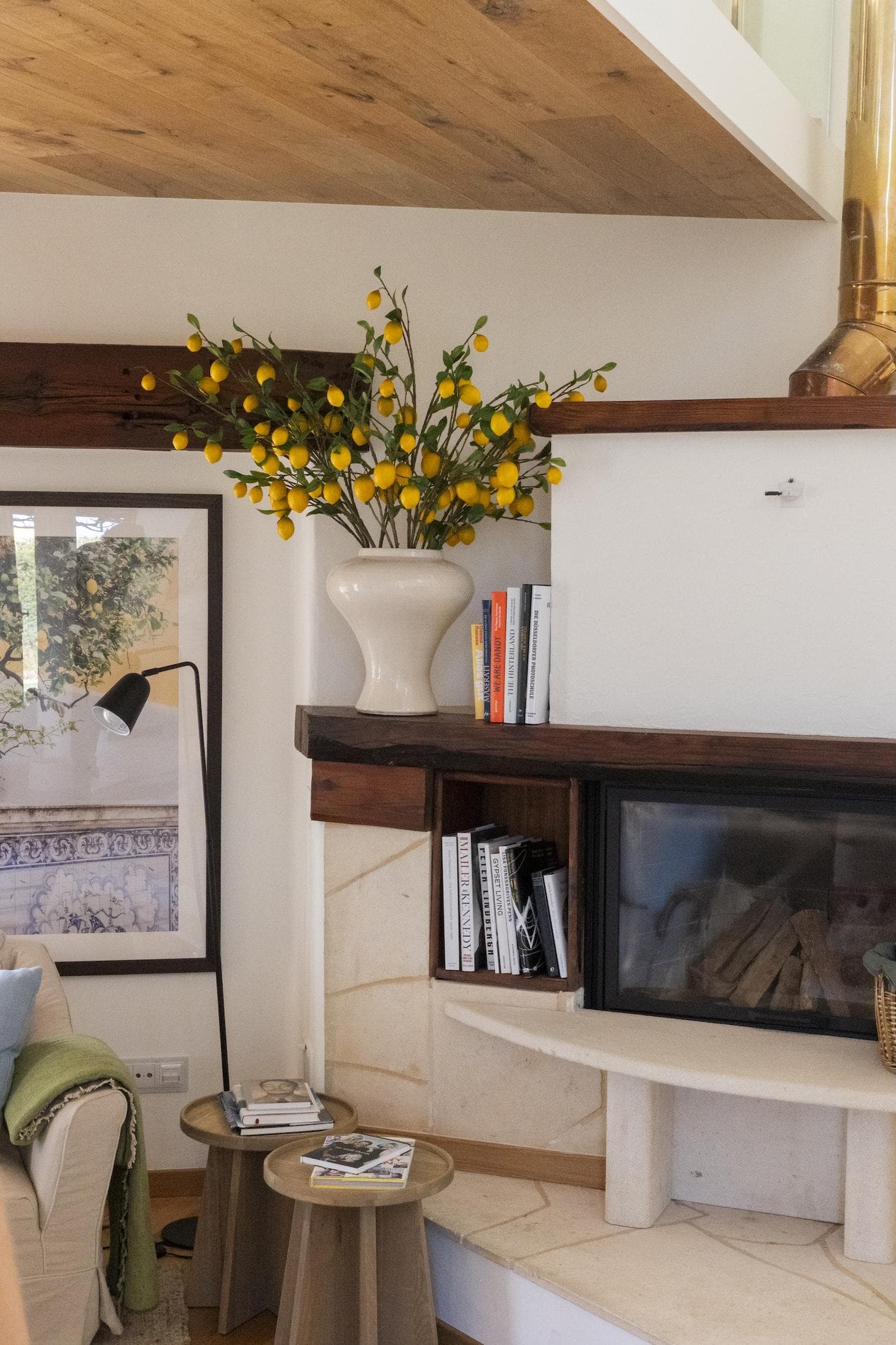 The heart of the home: its fireplace.